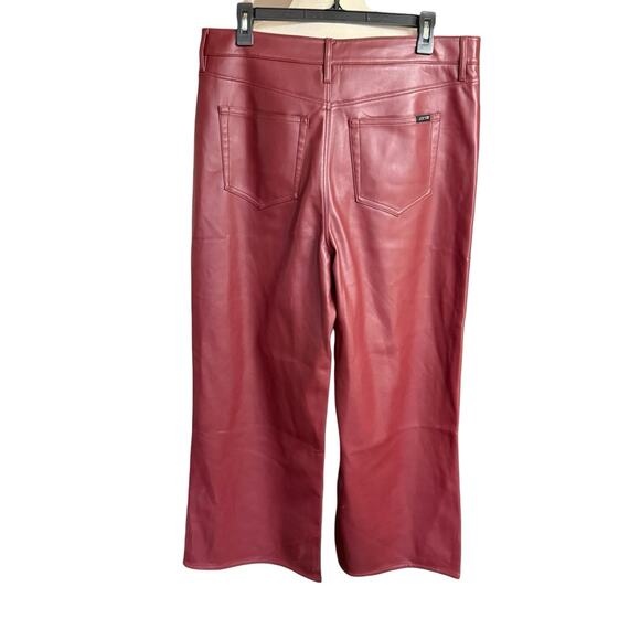 Joes Wide Leg Burgundy Pants Faux Leather Women's Sz 33 City - Picture 2 of 9